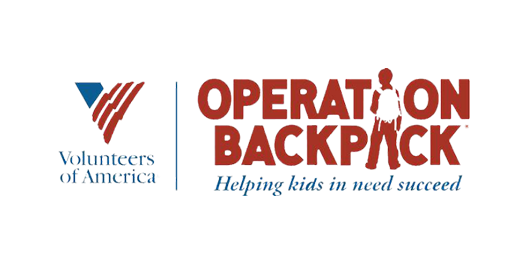 Operation Backpack with Volunteers of America logo